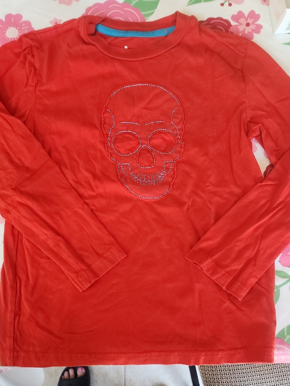 *nd Sz 6/7 Circo Burnt OrangeTee with Blue Embroidered Skull - Bundle To Buy